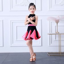 Child Kid Girl Latin Dance Dress Salsa Lace Dancewear Samba Sleeveless Practice