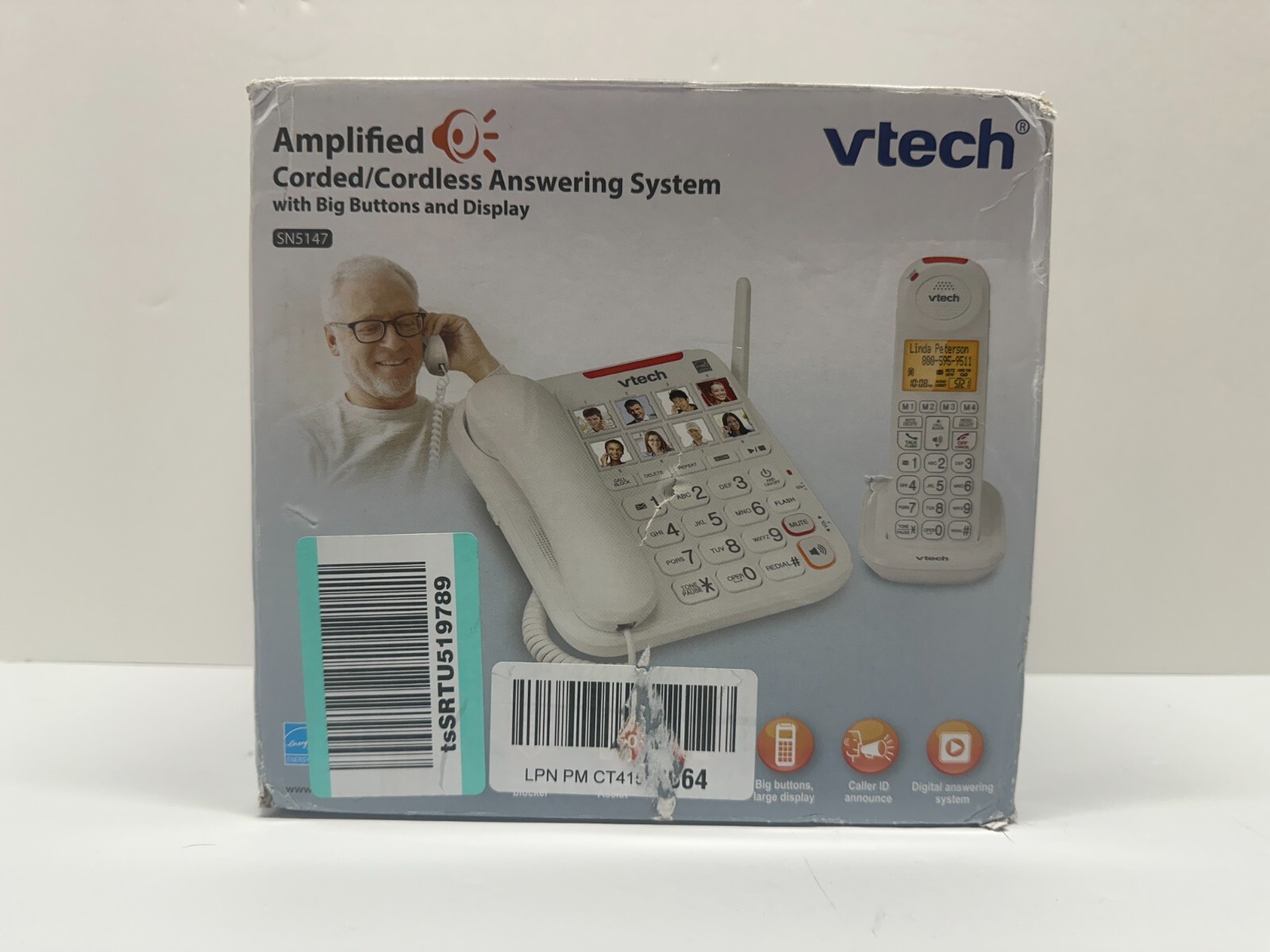VTech SN5147 Amplified Corded/Cordless Senior Phone with Answering
