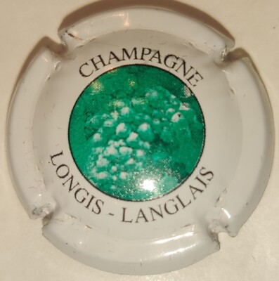 Antique LONGIS-LANGLAIS Champagne Capsule No. 2 White and Dark Green! 