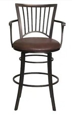 Swivel Counter Stool with Microsuede Seat