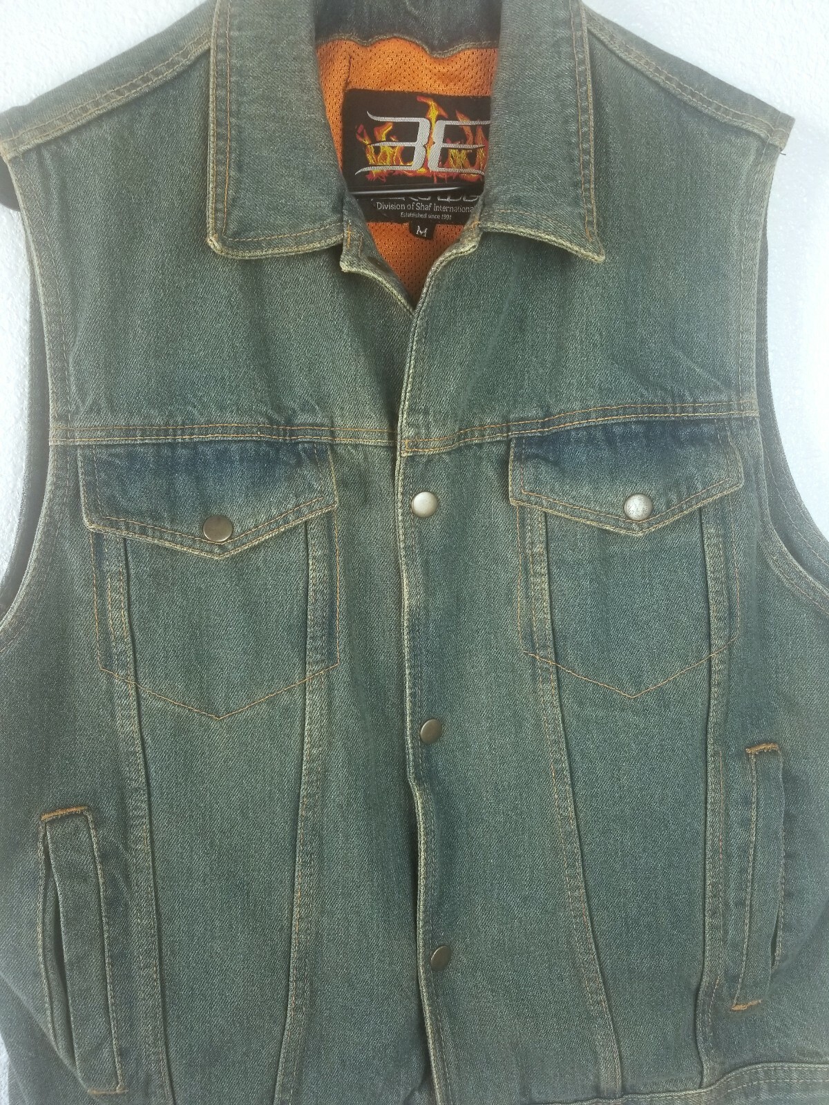 Bikers Edge Blue Denim Vest Men's 
