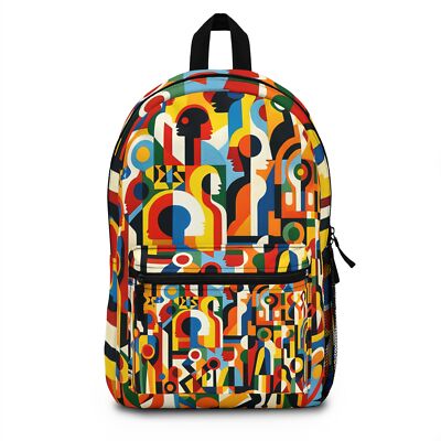 Bag Backpack School Bookbag Abstract African Modern Art Colorful Designer Tote