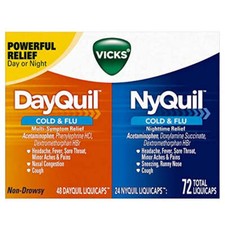 Vicks Dayquil and Nyquil Cough, Cold and Flu Relief, 72 LiquiCaps