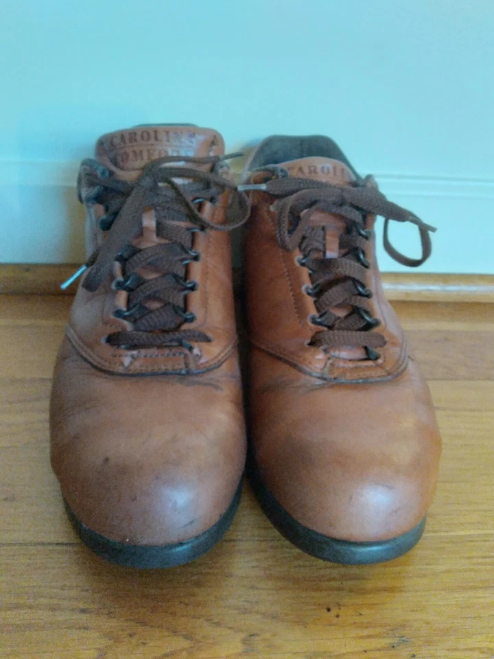 Zapatos de mujer Carolina Comfort vintage de cuero marrón con cordones punta de acero 6,5 M Foto 3 de 4