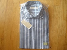 Mens Michael Kors 15 32/33 Regular Fit Gray Shadow Striped Dress Shirt