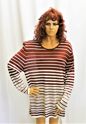 mamut women's sweater viscose 30 degree washable color brown striped size 44