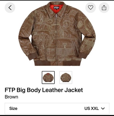 FTP BIG BODY LEATHER JACKET(BROWN ) XX-L