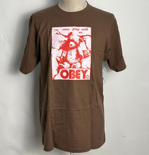 Obey Men's T-Shirt Come Play with Us Silt Size L NWT Shepard Fairey Teddy Bear