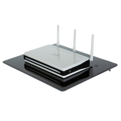 Wall Mount Shelf For TV Media Box Players Routers DVR Tempered Glass