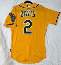 Authentic! Majestic 44 LARGE, OAKLAND A'S, KRIS DAVIS ON FIELD COOL BASE Jersey