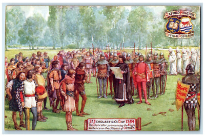 c1910 St. Scholastica's Day Chancellor Pronouncing Oilette Tuck Art Postcard