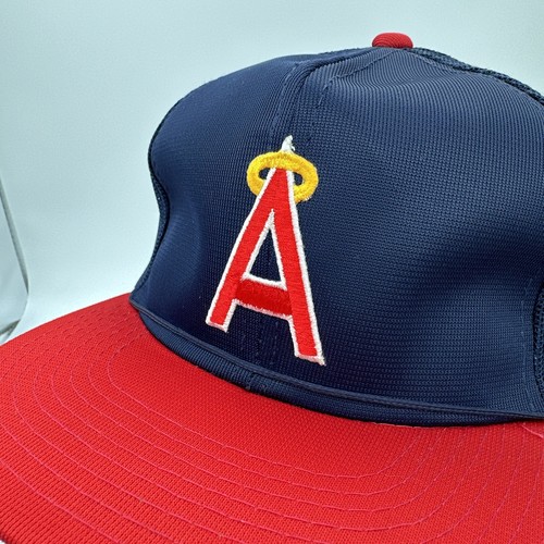 Vintage 1990's MLB California Angels Snapback Mesh Trucker Hat Cap YR Official - Picture 4 of 11