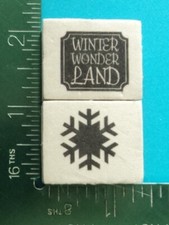 WINTER WONDERLAND Saying with SNOWFLAKE Foam Mounted Rubber Stamps Christmas