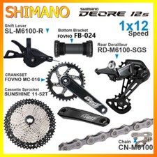 SHIMANO DEORE Bici M6100 Gruppo 12 Velocità Cambio Catena Posteriore Cassetta CRANKSET