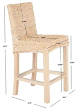 Safavieh TOBIE RATTAN COUNTER STOOL, Reduced Price 2172752418 BST6501D