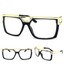 Men's Retro Hip Hop Eyeglasses - Clear Lens, Thick Black Frame, Oversized Style