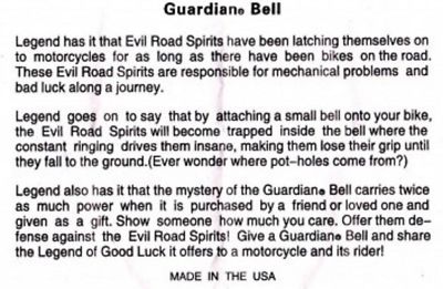 Elk/Deer Guardian Bell - Motorcycle Good Luck Gremlin Bell For Harley & Other Bikes