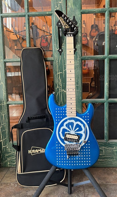 Kramer Baretta Electric Guitar W/ D-Tuna White Lotus Candy Blue w/ Deluxe Bag