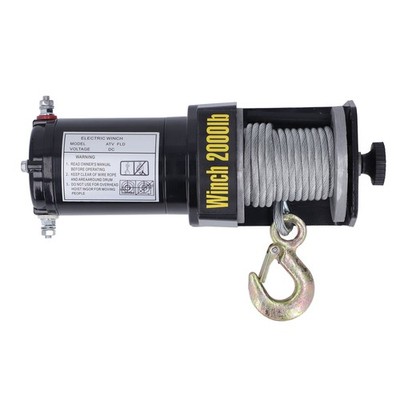 Electric Winch Kit 2000LBS Steel Wire Rope Copper Terminal Electric SET