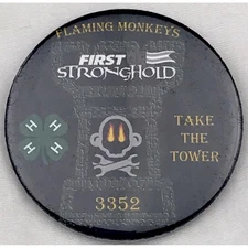 FRC First Stronghold 4H Flaming Monkeys Team 3352 Pin Button Pinback Collectible
