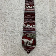 Tesoro Rosso ram sheep theme silk necktie 58”x3.8”