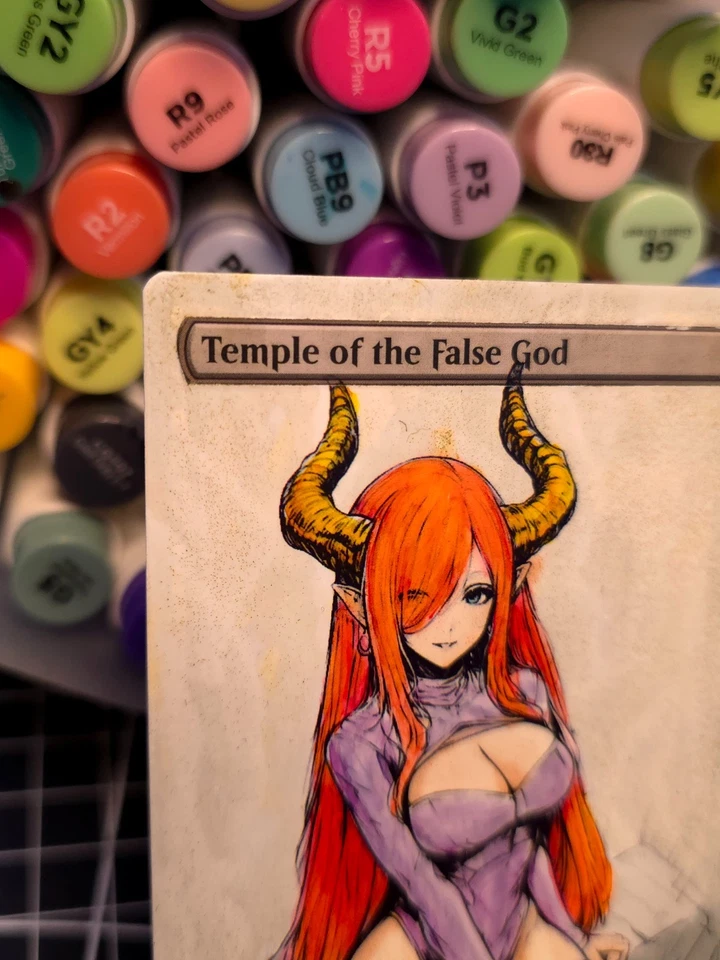 Temple of the False God - MTG *Altered Hand Colored Original Art Anime -  111925 - Image 3 of 4