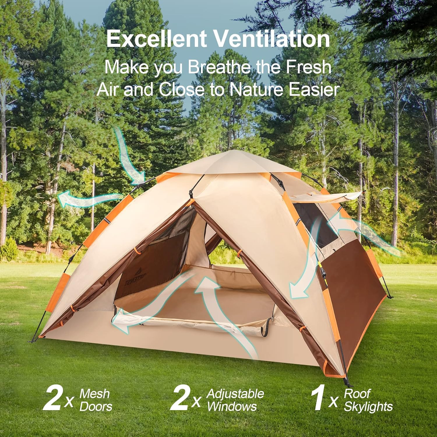 tente camping – vue détaillée