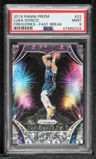 2019-20 Panini Prizm Fireworks Fast Break Luka Doncic Dončić #22 PSA 9 MINT gp1