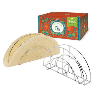 Chef Tacos 2-Pack Taco Shell Molder & Maker, Stainless Steel Tool for Oven, A...