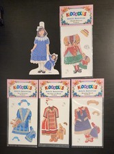 Vintage 90s Peck Aubry Kidoodles Vinyl Cling Paper Doll and Clothing- You Pick!