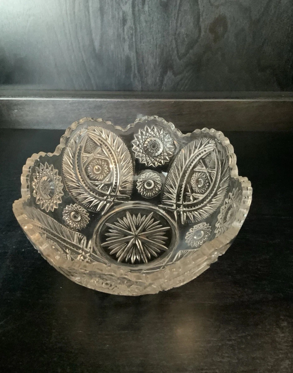 Cut Glass Serving Bowl In Vintage Cut Glass for sale | eBay