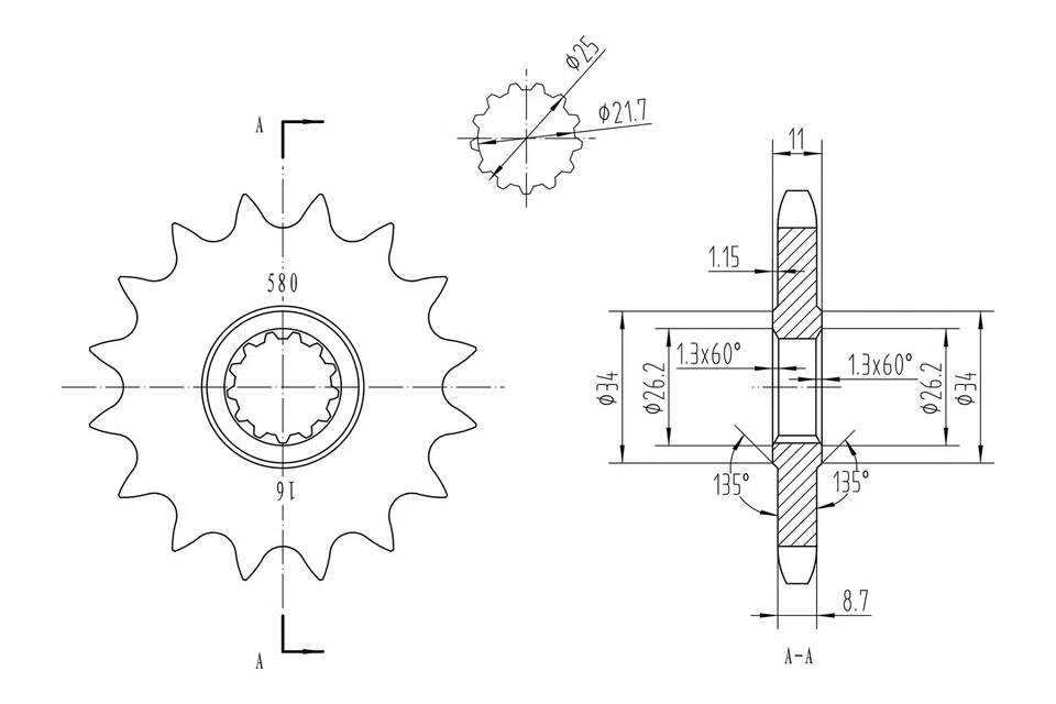 For Yamaha YZF R6 1999-2016 BikeMaster 965659 530 Series Front Sprocket Foto 2 de 2