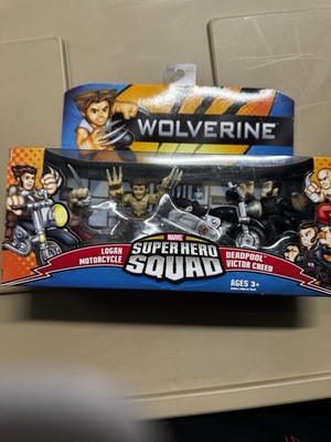 Hasbro Marvel Super Hero Squad Wolverine Logan Motorcycle Deadpool Victor Creed 