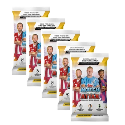 Topps MATCH ATTAX 25/26 Champions League 2025/2026 - 5 x Booster (= 60 Karten)