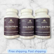 FOR 3 Ancient Nutrition Colostrum + Collagen 75 Capsules EXP2026+ NEW SHIP