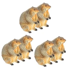  6 Pcs Miniature Groundhog Statues Realistic Groundhog Figurines for Garden 