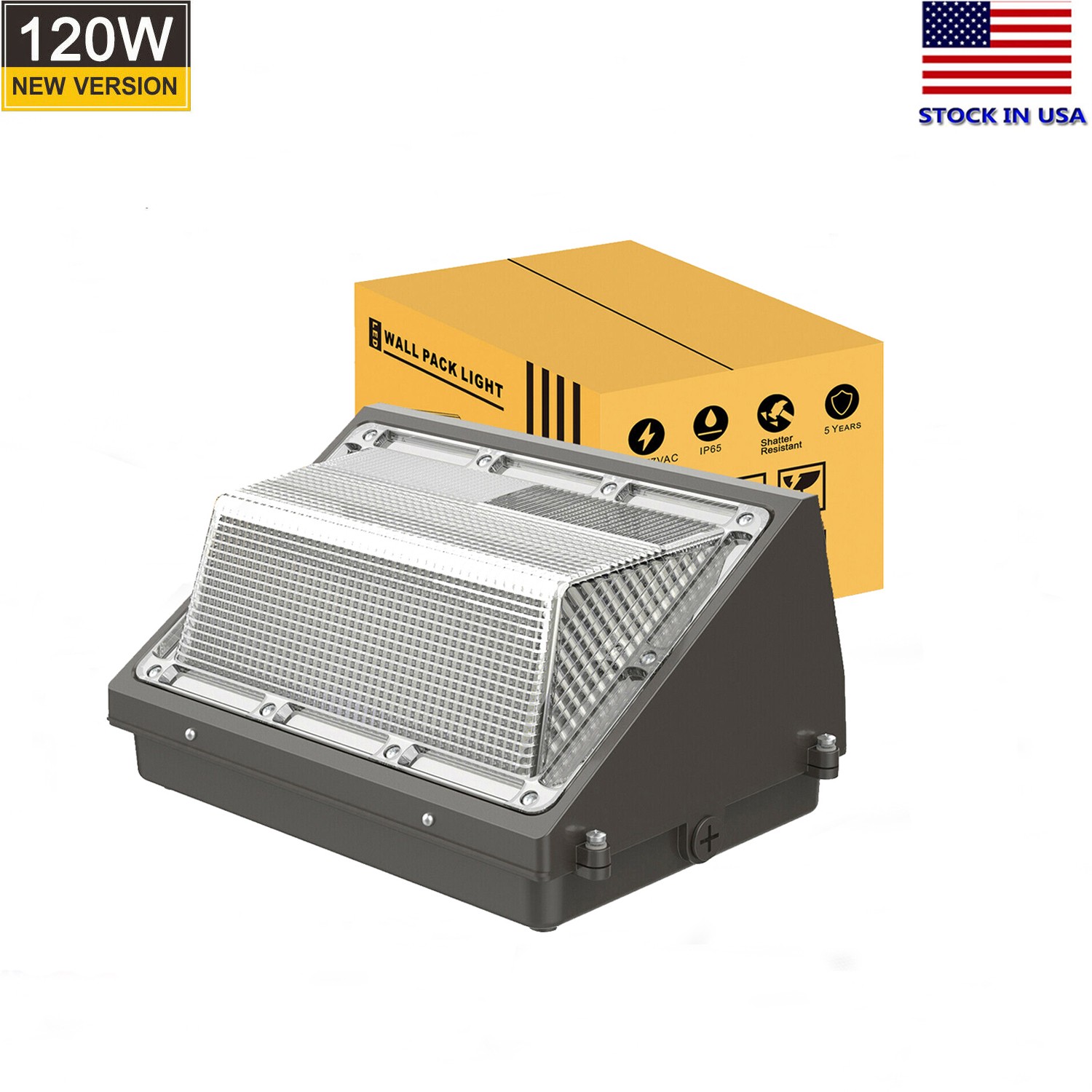 120W Led Wall Pack Light Dusk to Dawn Commercial Outdoor Security Lighting 5000K