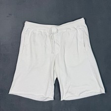 Polo Ralph Lauren Mens White French Terry Raw Hem Drawstring Sweat Shorts