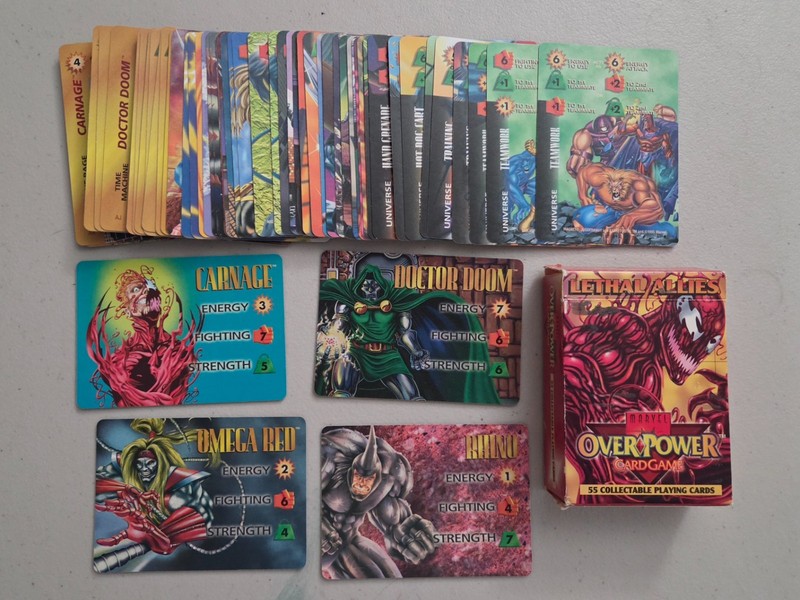 1995 Marvel OVERPOWER Fantasy Card Game LETHAL ALLIES 61 cards no mission cards