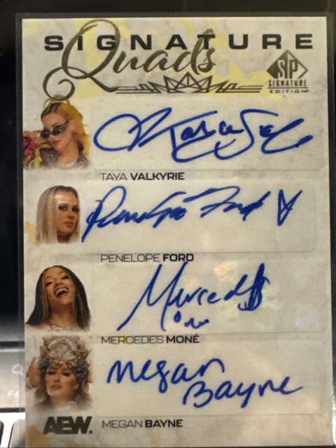 2025 Upper Deck SP AEW Quad Auto Valkyrie, Ford, Mercedes Mone / Megan Bayne /10