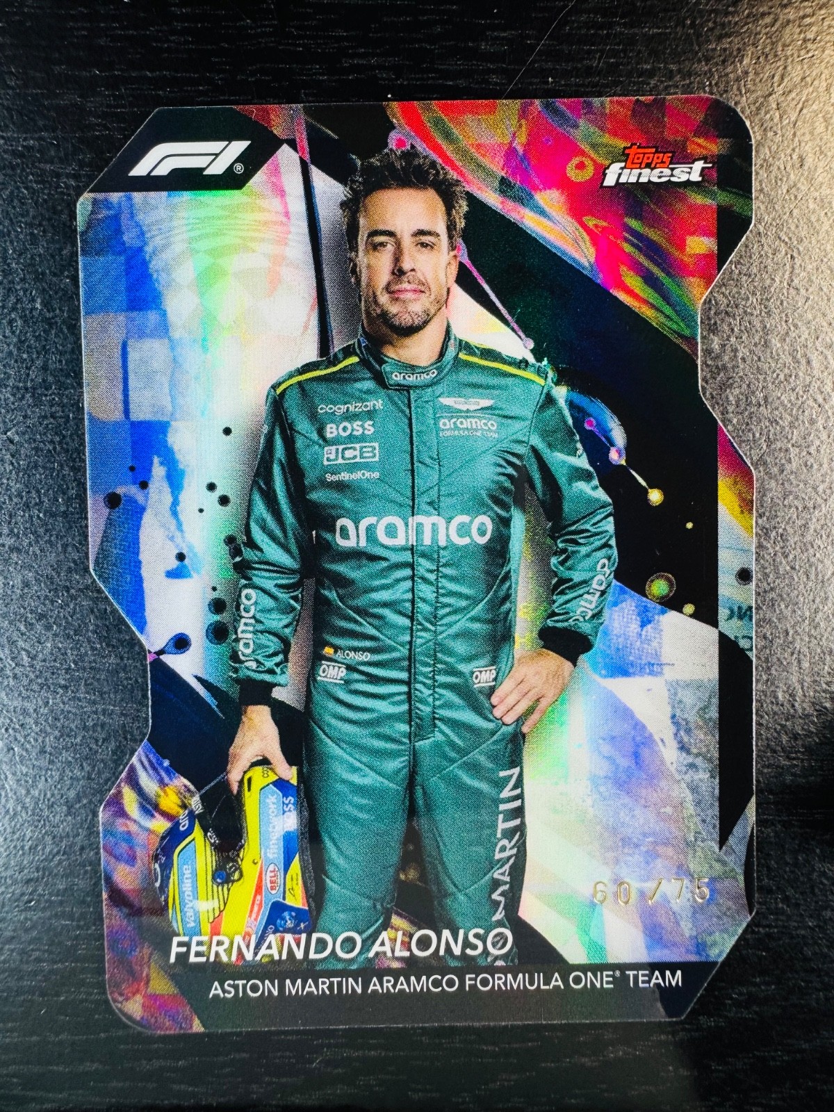 2024 Fernando Alonso Uncommon Die-Cut Refractor 60/75 Topps Finest #197 F1