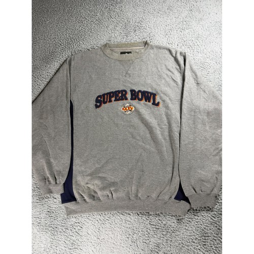 Puma, Vintage Puma Super Bowl XXXV 2001 Tampa Florida Sweatshirt Mens Large Gray Navy