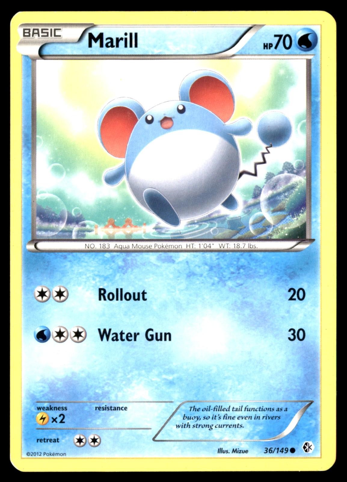 Marill 36/149 Common Boundaries Crossed Pokemon Moderately Played