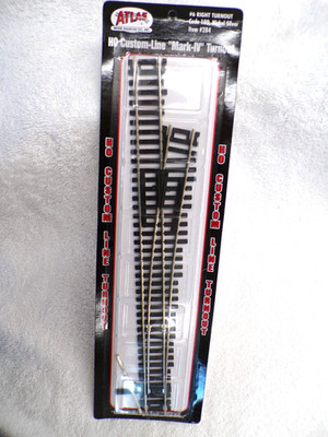 ATLAS #284 #6 RIGHT HAND TURN OUT MANUAL SWITCH CODE 100 NICKEL SILVER HO GAUGE