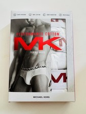 NIB MICHAEL KORS Men's Cotton Briefs Underwear 3-PACK, Size M 32-33 