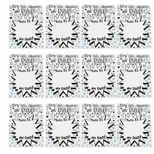 Fun Express All About My Dad Card Set of 12 8.5 inch x 11 inch, Black, White