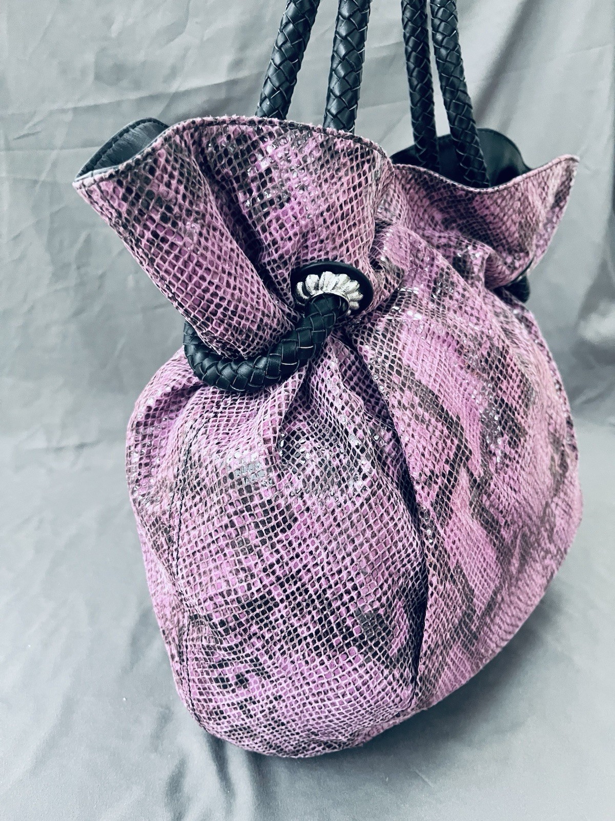 Judith Ripka PYTHON Embossed Leather THISTLE/PURP… - image 4