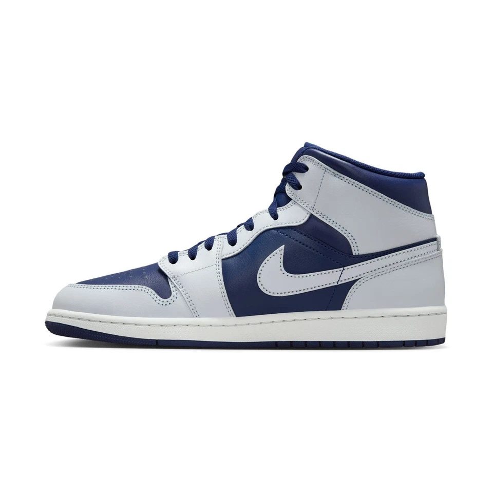 Mens Air Jordan 1 Mid_Blue Void/Pure Platinum-Summit White Dq8426-403 - Image 2 of 3