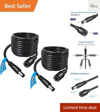 2-Pack 10FT DC Power Extension Cable,5.5mm x 2.1mm Extension Cord,12v Extensi...
