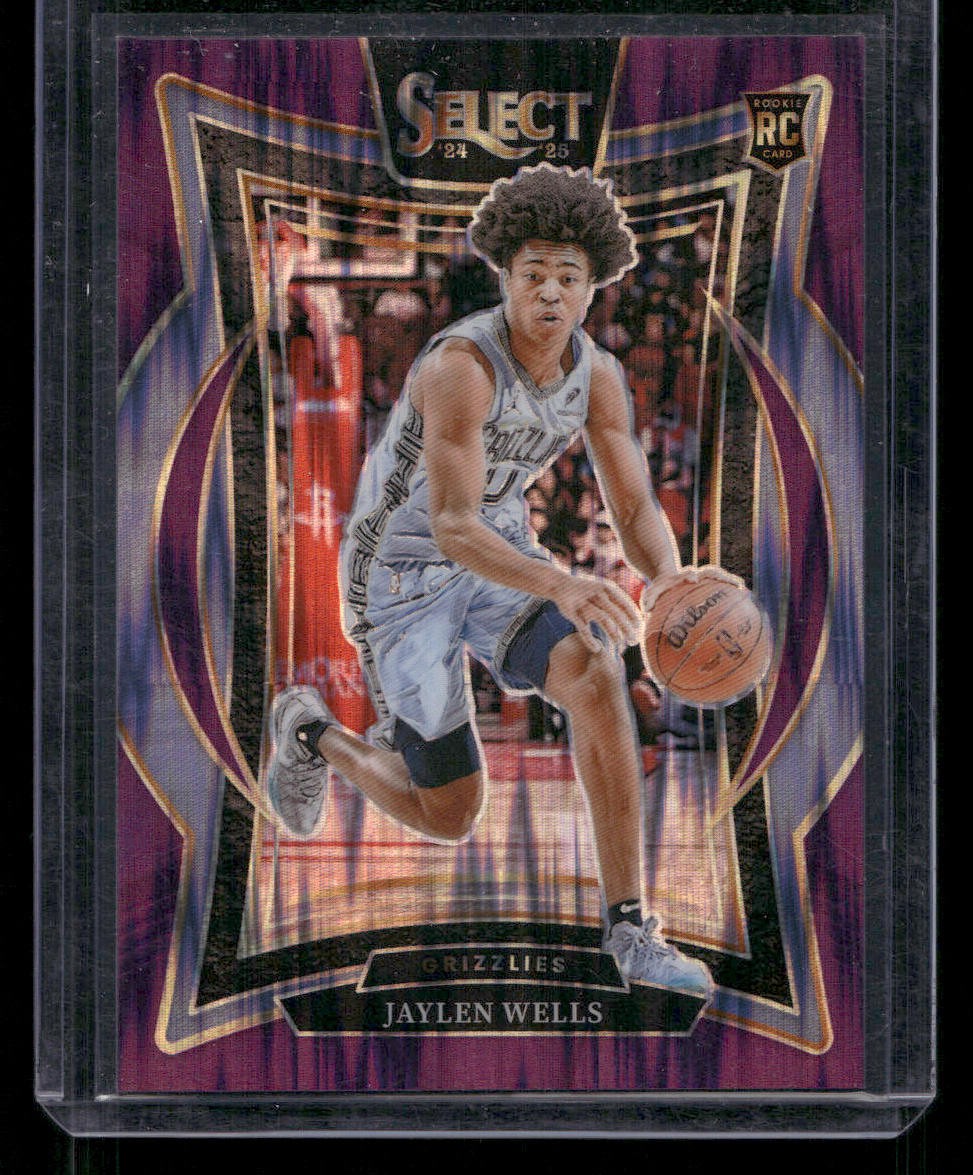 2024-25 Panini Select #79 Jaylen Wells Purple Flash Prizm #/249 Rookie